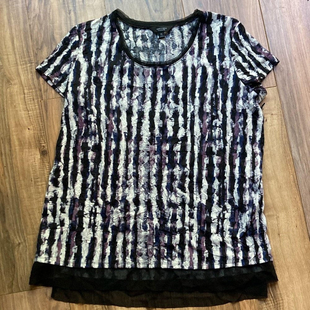 Simply Vera by Vera Wang XL Blk/Purple/White New